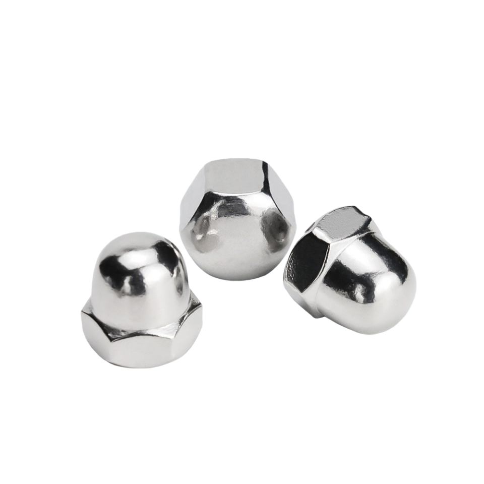 Decorative stainless steel protective dome nut for mechanical parts