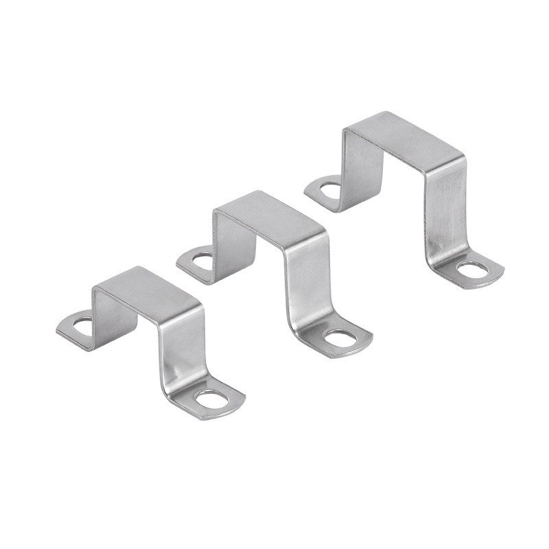 Precision stainless steel U-shaped mounting brackets and stamped metal parts