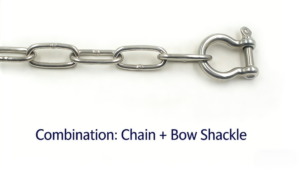 用于船舶索具的不锈钢链条和弓形卸扣组合